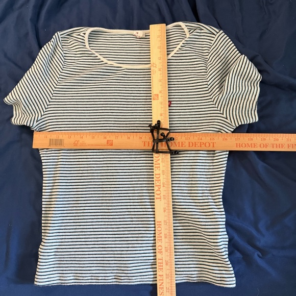 Women’s Levi’s Perfect Kadlong Striped Short Sleeve Cotton Tee, Size XL - Picture 8 of 8